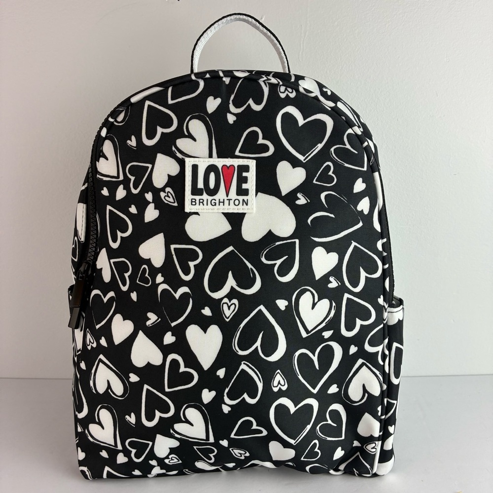 Brighton Endless Love Small Black & White Backpack NWOT